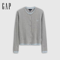 Gap 麦穗logo刺绣绞花针织开衫