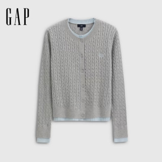 Gap 麦穗logo刺绣绞花针织开衫