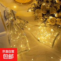 京喜自营-专用品牌 小夜串网红彩灯串小夜灯少女装饰灯宿舍卧室蛋糕鲜花LED灯串闪灯 浅黄色*2米小灯串3档暖灯*1个