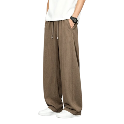 罗蒙 天丝亚麻 棕色 2XL 男士休闲裤