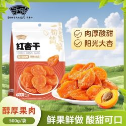 浙梅 红杏干502g果脯蜜饯果干休闲零食正品正宗即食杏肉水果干量贩