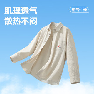 马克华菲 泡泡纱长袖衬衫 藏青 JMK红爱心熊 2XL
