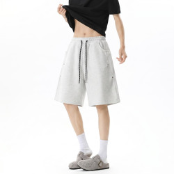 月伊纺 夏季新款运动五分裤男女款宽松休闲短裤青年直筒工装裤青年阔腿裤