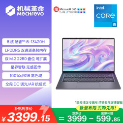 机械革命 无界14SE i5-13420H 灰色 12GB+512GB 笔记本电脑