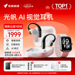 光帆 AI全感穿戴设备 视觉感知主动AI语音 黑色 蓝牙耳机