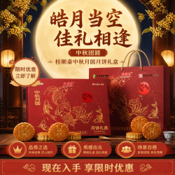 桂顺斋 京式月饼 混合馅664g8块装 观月礼盒