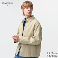 优衣库 484249 休闲拉链茄克 深米色 3XL 男装