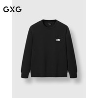 GXG 男装 圆领卫衣字母印花长袖上衣 2025春季新品 黑色 S