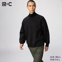 优衣库 宽松卫衣/长袖男装女装合作款/运动衫481040 486125 486125/09黑色 L