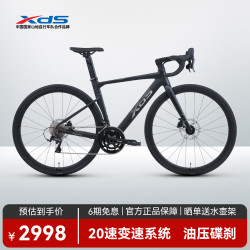 喜德盛 公路自行车AD300油碟UCI车架2x10速中空一体牙盘桶轴破风车 曜石黑 540mm