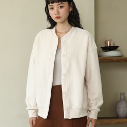 焦宣言女装秋冬纯色摇粒绒纽扣开衫韩系保暖上衣百搭显瘦休闲外套