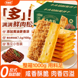 麦酥园 牛肉馅酥脆饼干独立包装肉松健康解馋小吃下午茶休闲点心零食2斤