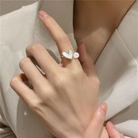 艾诗娜天然淡水珍珠女款爱心贝壳指环戒指