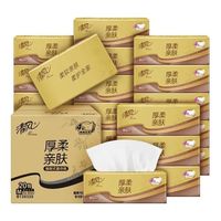 清风 金装加大M码抽纸 4层80抽*20包整箱装