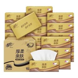 清风 金装加大M码抽纸 4层80抽*20包整箱装