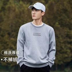 拓路者 加绒加厚 浅花灰 男士卫衣