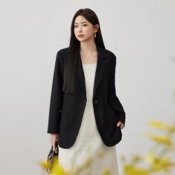 纤莉秀 大码女装胖mm高级感气质显瘦西装通勤百搭弹力舒适外套春装