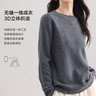 MUSLEY QUEEN 100%羊毛 圆领宽松 酒红 XL 女士羊毛衫