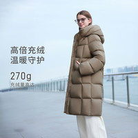 坦博尔 云朵泡芙4.0 高充绒量 女士中长款连帽羽绒服