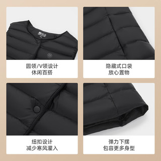 雪中飞 女式羽绒马甲 宝石黑 M码 26