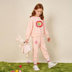ELLE kids 女童圆领卫衣卫裤套装中大童春秋落肩袖上衣