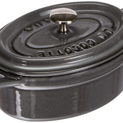 staub 珐宝 椭圆形铸铁珐琅锅 迷你炖锅煲汤锅 0.25升 洗碗机安全 双手柄设计