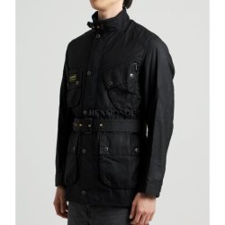 Barbour 修身蜡夹克外套男黑色立领舒适时尚MWX0958 BK91