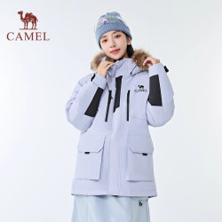 骆驼 女装派克服羽绒服冬季加厚保暖中长款外套男女款旗舰店正品