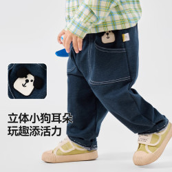 嘟嘟家 可水洗 牛仔蓝色 80cm 儿童长裤
