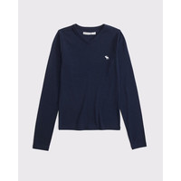Abercrombie & Fitch 139-26036 美式纯棉V领 海军蓝 XS 女士T恤
