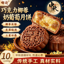 嘟赴 椰蓉月饼巧克力葡萄正宗老师傅手工传统广式糕点心中秋节月饼1kg