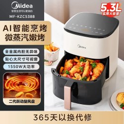 美的 空气炸锅家用新款电烤箱大容量可视触控免翻面电炸锅官方旗舰