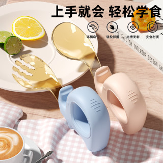 亲子出游：瑞舍 婴儿学吃饭PPSU训练学食叉勺一岁宝宝自主进食勺子辅食勺儿童餐具