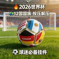 柏雅曼 c罗周边书包挂件按键世界杯挂件梅西给你两窝窝哈兰德钥匙扣摆件 12国国籍款
