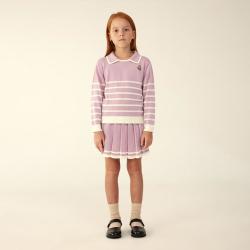 TEENIE WEENIE 小熊童装冬季女童针织毛衣撞色百褶裙