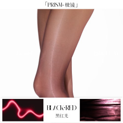 Limerence M 3D炫光油亮薄款时尚女袜 黑丝红光 -墨焰流光