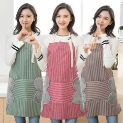 魅洁 家用时尚围裙厨房做饭防油污罩衣时尚围腰工作服时尚围腰女款时尚 3件装