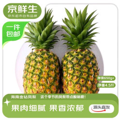 京鲜生 海南金钻凤梨 净重4.5-5斤 单果650g