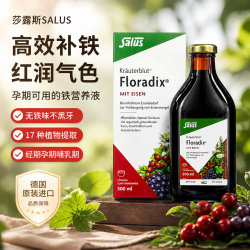 Floradix 莎露斯salus补铁口服液 补充维C 补铁补血 德国进口 补铁剂经典红版铁元液 500ml*1瓶