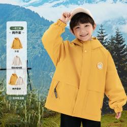 BOBDOG HOUSE 男女童装初秋户外连帽外套中大童软壳秋冬夹克