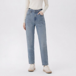 Wrangler 复古牛仔裤女直筒裤休闲长裤百搭 中蓝色