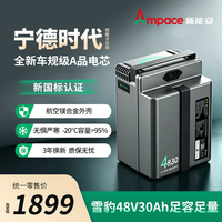 新能安 电动车锂电池48V30Ah宁德时代九号小牛极核电瓶车电池赠4A充电器 赠4A充电器+转接线