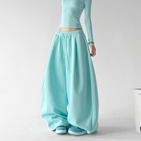 移动端：木昱子 2026年初秋新款慵懒风阔腿卫裤女松弛感抽绳女士休闲裤运动穿搭