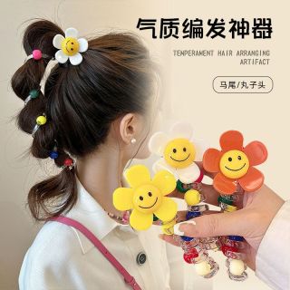 可爱太阳花泡泡辫编发神器高马尾头绳女2026新款高级感电话线发圈
