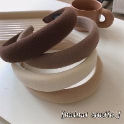 温柔色系发箍~布料超舒服的海绵增高头箍ins韩国棕色发饰女压发潮