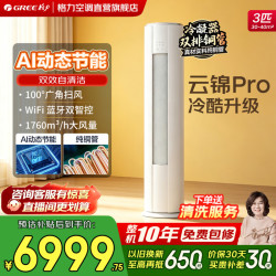 格力 空调 3匹 云锦Pro  云锦三代升级款 新一级能效 变频冷暖 双排铜管 云锦Pro 3匹  冷酷外机