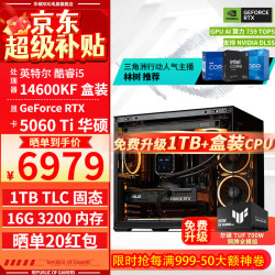 华硕 电竞游戏设计渲染 台式组装电脑主机整机  Core i5-14600KF RTX 5060Ti