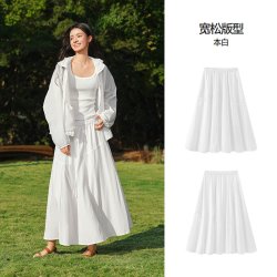 森马 商场同款|森马半身裙女夏蝴蝶结抽绳肌理长裙松紧腰2026新款伞裙