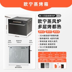 欧宁 蒸风炉T3蒸烤一体嵌入式家用烤箱电蒸箱60L轻音