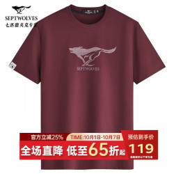 七匹狼 短袖t恤男士高端环保休闲印花打底体恤衫亲肤面料夏季上衣服男装